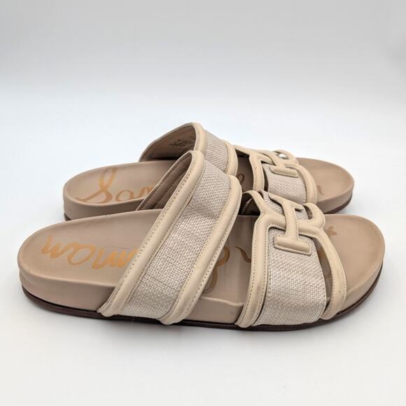 Sam Edelman Rowan Double Strap Slide Sandals Women's Natural Size US10.5 EU41 - Picture 3 of 13